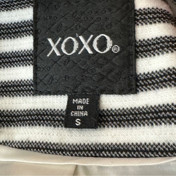 XOXO black white stripe faux leather jacket small - Picture 7 of 7